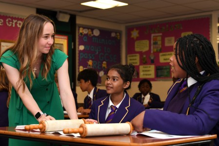 Teacher with RE students