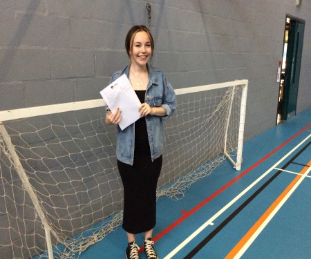Student with A level results