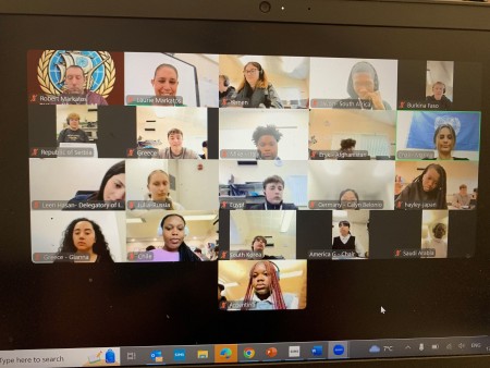 Students and teachers at the UN Model Conference