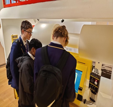 Boys looking at an exhibit at the Science Museum