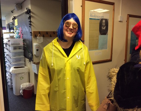 Teacher dressed as Coraline