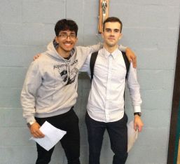 Two students with exam results