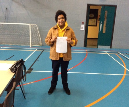 Student with A level results