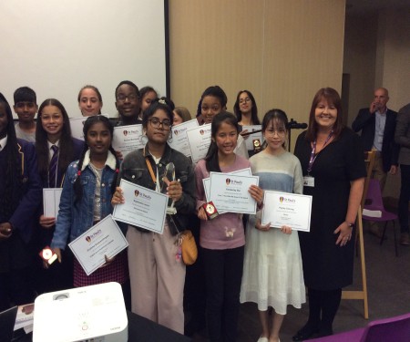 Student nominees and award winners with Mrs Hoarty
