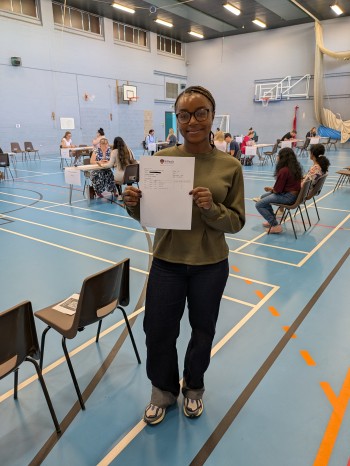 A-level student with results