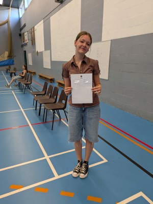 Naomi with A level results