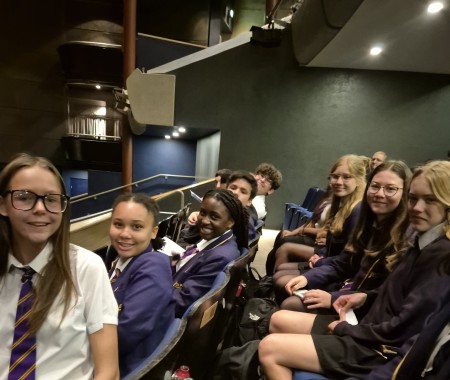 Students at MK Theatre for opera trip