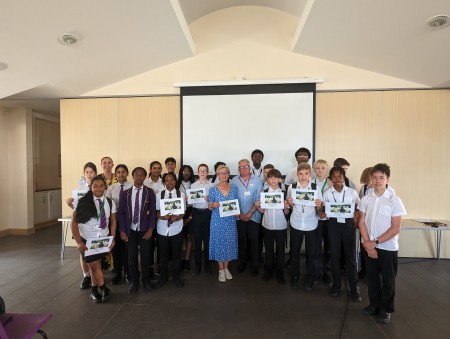 Students and guests at the Bosnian genocide remembrance