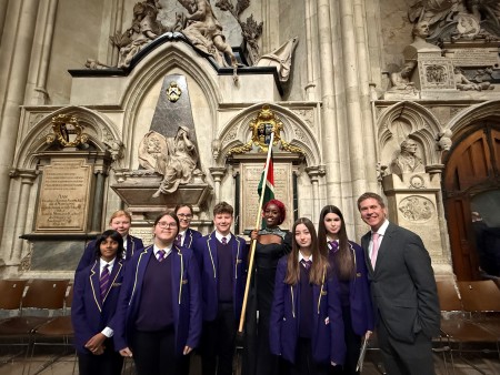 Students and Mr Butt with Deborah Mungai
