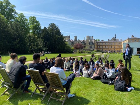 Students outside Trinity COllege
