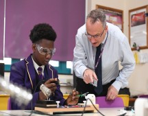 Teacher with students